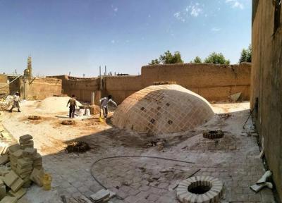 سرانجام مرمت بام حمام تاریخی آقایان میامی