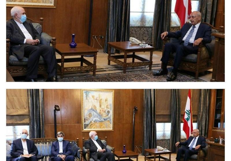 دیدار ظریف با رئیس مجلس لبنان