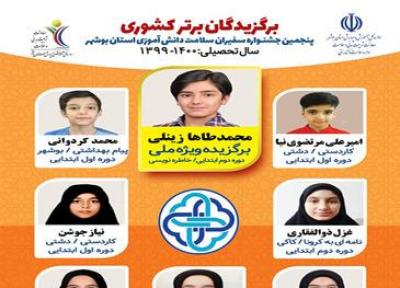 افتخار آفرینی دانش آموزان بوشهری در جشنواره سفیر سلامت